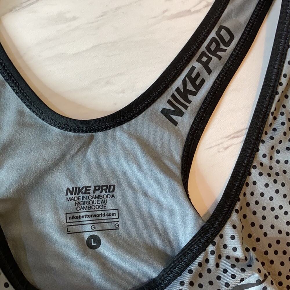 Nike Pro Polka Dot Swish Racerback Tank Top Large - Picture 8 of 9
